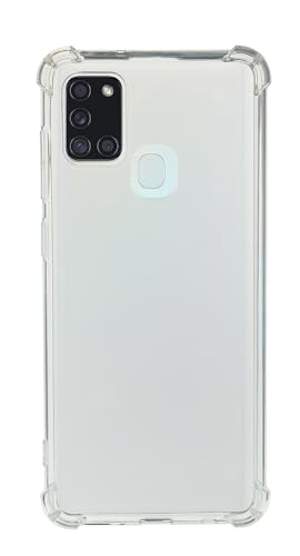 QUITECO Funda Transparente para Samsung Galaxy A21S, Carcasa Protectora TPU Silicona, protección Golpes caídas, Esquinas reforzadas