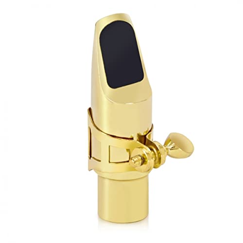 Gear4music Bec de Saxophone Soprano en Métal avec Ligature Cover