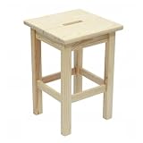 Jawor Holzhocker aus FSC-zertifiziertem Kiefernholz – Stabiler Holz Hocker...