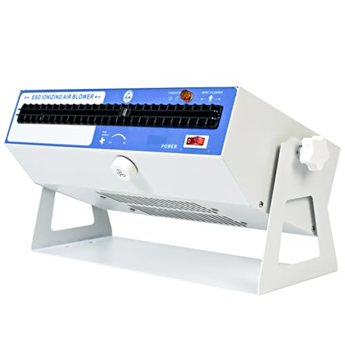 Soplador de aire ionizante, ventilador antiestático, eliminador estático con limpiador de agujas de iones, ionizador ESD, velocidad del viento de 70-120 CFM para eliminar la electricidad estática