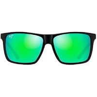 Maui Jim Sunglasses Mamalu Bay with Polarized MauiGreen Lenses (Matte Black/Maui Green)