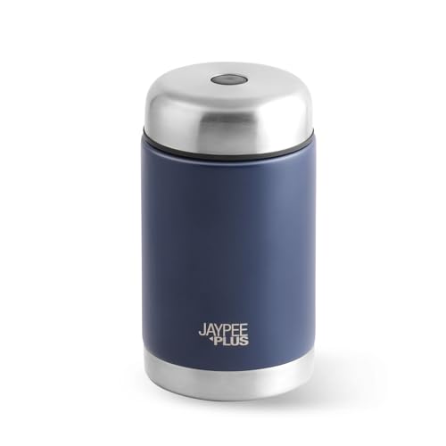 Image of Jaypee Plus Nutri Jar Stainless Steel Vacuum Insulated Food Jar With Bag & Spoon|Hot And Cold Thermal Flask|Double Walled Scratch Resistant Ideal for Office, School, Gym & Travelling | 550 ml, Blue