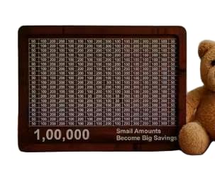 KUMAWAT Enterprises 1,00,000 Savings Challenge Wooden Money Frame | Money Saving Box with Tracker | Piggy Bank for Home & Office_KUM_Box_1039-image-3