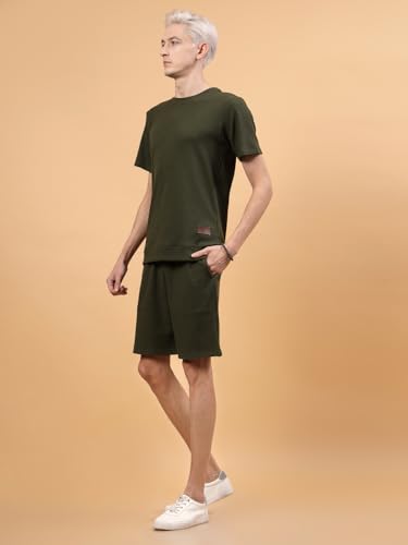 Image of Rigo Cotton Blend Waffle Knit Self Textured Co-Ord Set For Men's|Night Suit Set|Lounge-Wear Pajama Set|Night Wear, Beach Wear, Vacation Wear