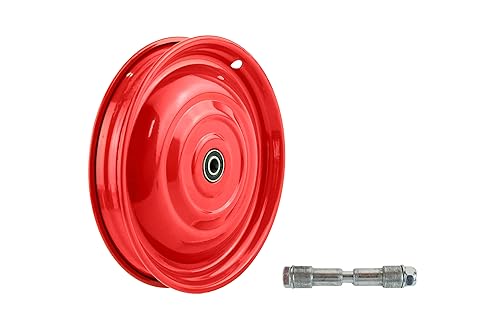 Scheibenrad, Felge 12,5 Zoll mit verstärkter 8mm Achse in Rot für Anhänger, DDR Handwagen, Laufrad, Rad