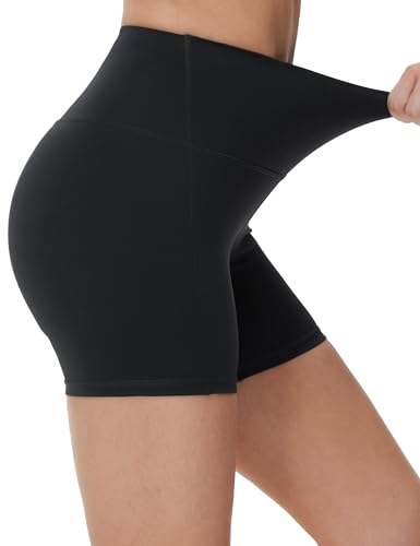 THE GYM PEOPLE Radlerhose Damen Hohe Taille Yoga Shorts Sport Kurze Leggings Sporthose Bauchkontrolle Laufhose Kompressionsshorts Fitness Workout Short