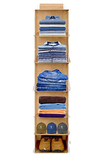 Image of Hanging Organizer (Beige, Pack of 1 (6 Shelf))