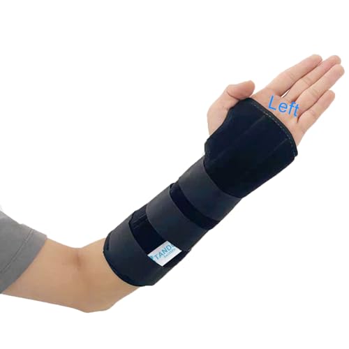 TANDCF Unisex Forearm and Wrist Support Splint Brace Double Fixation Wrist Brace for Carpal Tunnel,Adjustable Night Time Forearm Immobilizer Brace Splints,9.8 inch (25cm) length(LH/S)