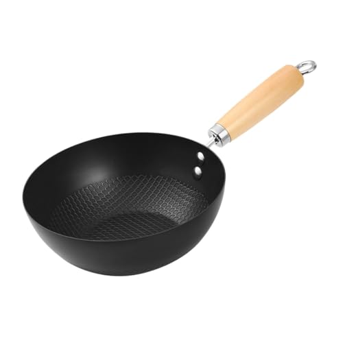 Wok de hierro Alipis 8 pulgadas con mango resistente al calor miniatura 1