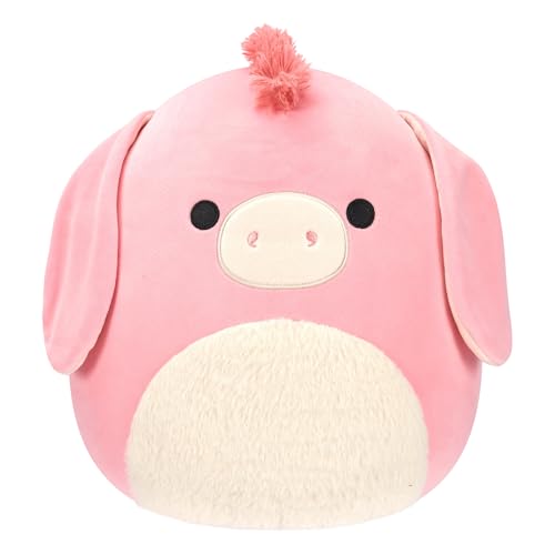 Peluche Squishmallows Maudie l'âne rose de 30,5 cm avec son ventre blanc extra doux