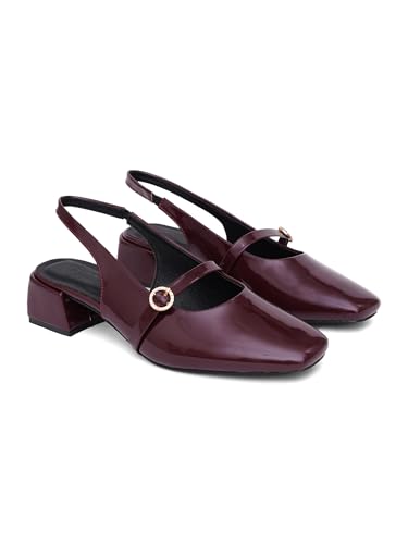 Image of TRYME Women's Mary Jane Block Heel Sandals | Elegant Cross Strap Slingback Heels for Women & Girls