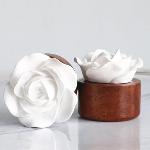 Difusor aromático pasivo de cerámica en forma de flor rosa miniatura 6