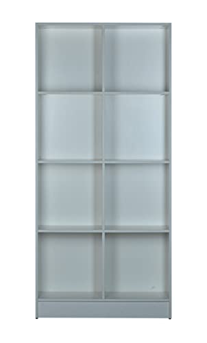 Image of DeckUp Meritus-L 4-Shelf Engineered Wood Book Shelf and Display Unit (White, Matte Finish)