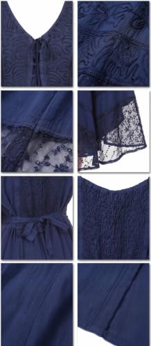 Image of Sakkas Magdilena Stonewashed Corset Front Embroidered Dress
