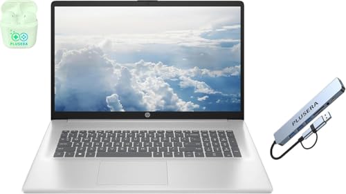 Image of HP 17.3 inch FHD Business & Student Laptop Computer, 64GB RAM 2.5TB Storage (2TB SSD+512GB Docking Station Set), 6-Cores AMD Ryzen 5, Windows 11 Pro, PLUSERA Earphones, Silver
