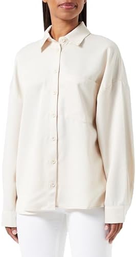 Koton Kadın Oversize Gömlek Cep Detaylı Uzun Kollu Bej, 34 - Görsel 1