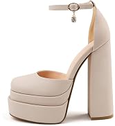 MERUMOTE Women's 6 Inch Stiletto Heels Peep Toe Pumps for Dress & Wedding Party