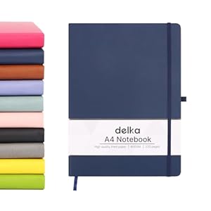 delka A4 Notebook, Notebook A4 Note Book Note Pad Journal Notebook A4 Notepad, Notebook for Office School Home Business Writing & Note Taking (NAVY, Pack of 1)