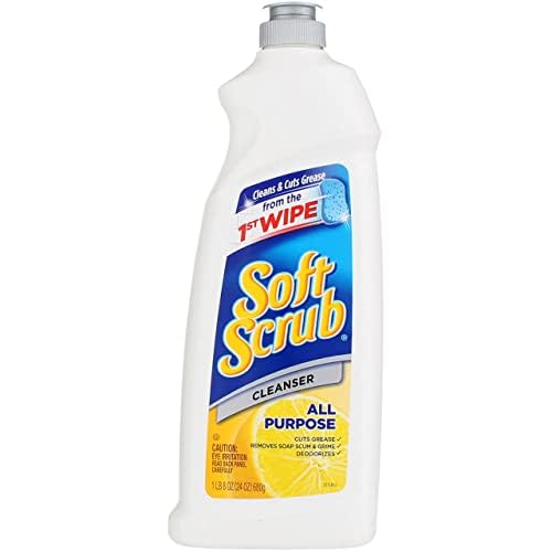 Soft ScrubTotal All Purpose Bath & Kitchen Cleanser, Lemon Scent 24 oz (Pack of 5)