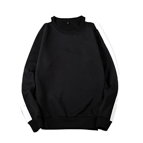 Sweat à capuche homme noir et blanc style hip-hop décontracté en taille S