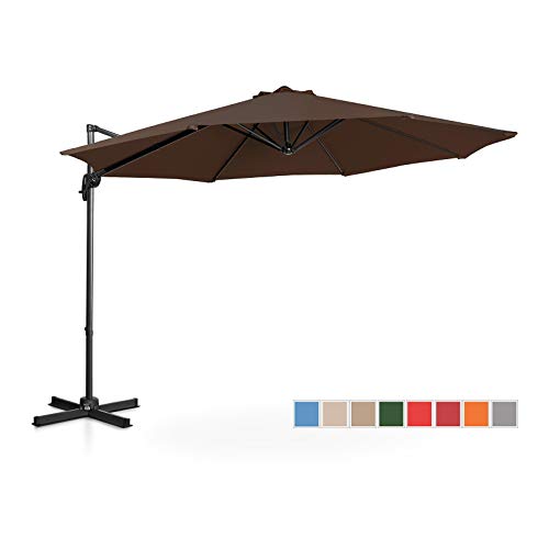 Ombrellone Decentrato Uniprodo Quadrato 250 Cm, Rosso, Girevole 360°, Resistente UV UPF50+, Impermeabile, Per Giardino E Terrazzo
