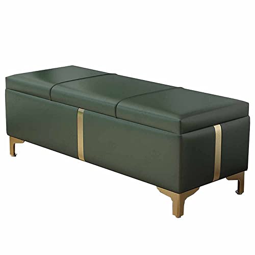 LIULIFEN Reposapiés, Caja de Almacenamiento otomana con Tapa, reposapiés tapizado de PU para Sala de Estar, Banco de Almacenamiento de Zapatos y Juguetes de Tela, otomanos de 80/100/120 cm