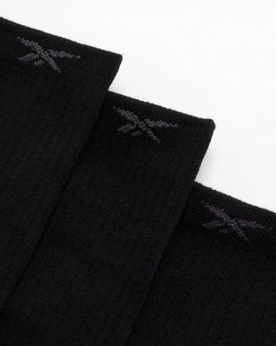 Reebok Men's Crew Socks - 10 Pack Stretch Performance Cushioned Crew Socks - Arch Support Athletic Socks for Men (6-12.5), Size 6-12.5, Charcoal Black4