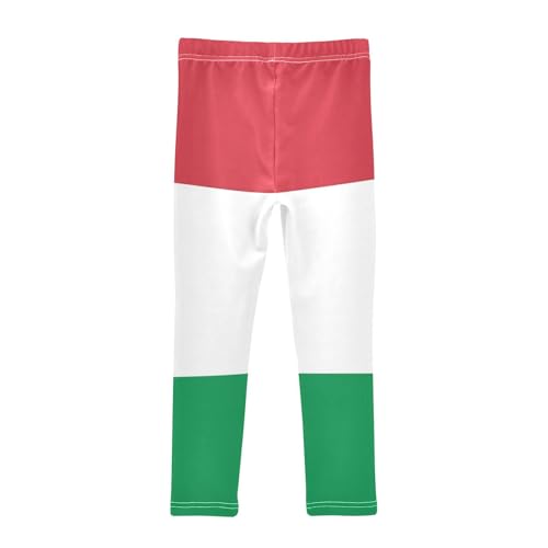 Flag of Italy Printed Girls' Everyday Pull-on Leggings Full-Length Comfy Pants2