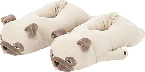 りぶはあと ぬいぐるみルームシューズ プレミアムねむねむアニマルズ パグのハナかわいい 暖かい 78107-32