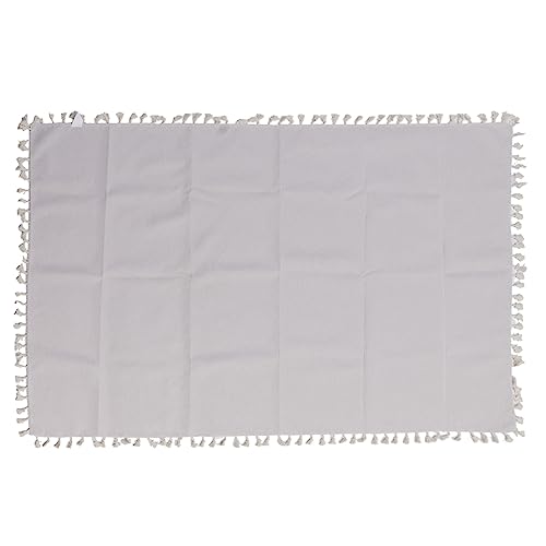 Nappe de table en coton lin chic 140x90cm avec pompons élégants - 7
