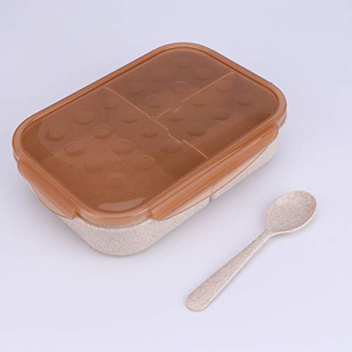 HEMOTON Bento Box Recipientes de AlmoÃ§o para CrianÃ§as Adultos Palha de Trigo Bento Lunch Box Meal