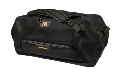Image of Muddy Outdoors DV8 70L Waterproof Duffle Bag - Black /Peat Moss with Welded IPX6 Water-Resistant PU Construction