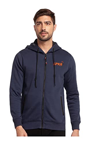 Image of Spykar Men's Cotton Hooded Sweatshirt (MSS02BBLW169)