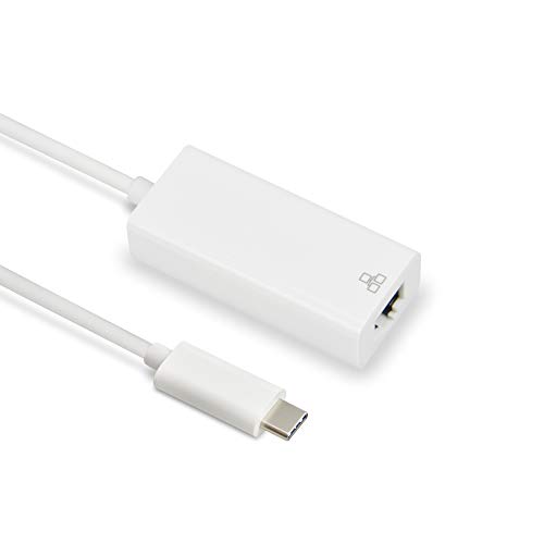ADWITS USB 3.1 Tipo-C a Gigabit Ethernet Cable Adaptador, RJ45 10/100/1000 Gigabit Ethernet a USB-C Thunderbolt 3 Adaptador de Red LAN para XPS, ChromeBook Pixel y más, Blanco Cover