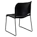 Flash Furniture HERCULES Series 880 lb. Capacity Black Full Back Contoured Stack Chair with Gray Powder Coated Sled Base