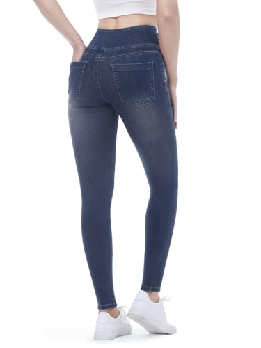 Jeggings Femme Taille Haute Tomwell - Jean Stretch Skinny Rétro, Confortable Et Tendance