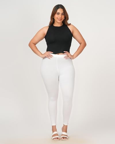 Image of Loveit Womens Solid Viscose Slim Fit Ankle Length Leggings