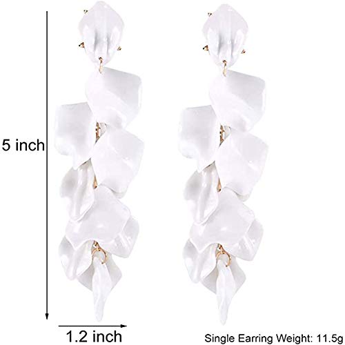 Long Acrylic Rose Petal Earrings Dangle Exaggerated Flower Statement Floral Tassel Drop Earrings for Women Party, Daily Wear2
