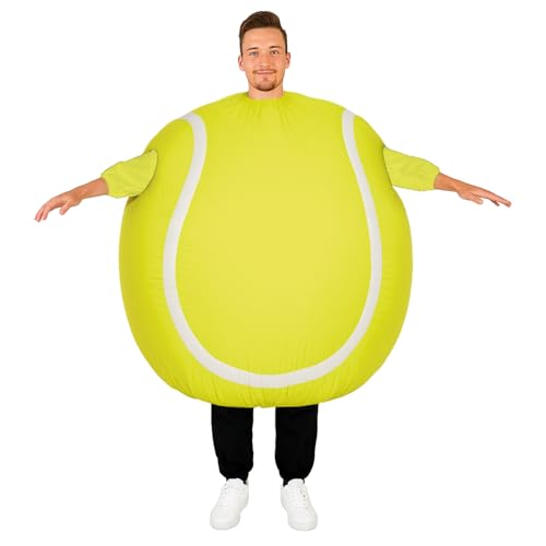 AirSuit® Déguisement Gonflable Balle de Tennis pour Adulte | Costume Tennis 120 x 150 x 110 cm | 100% Polyester | Léger et Résistant | Système de Gonflage Inclus | OriginalCorner®