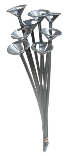 25 x 1 Piece Child Safety Balloon cup and stick holder. (best option instead of helium) (Silver)