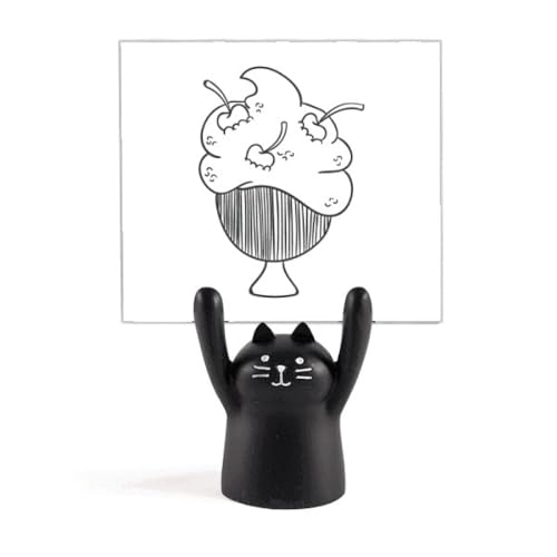 Porte-mémo chat noir tasse cerisier pour ne plus perdre vos notes de bureau
