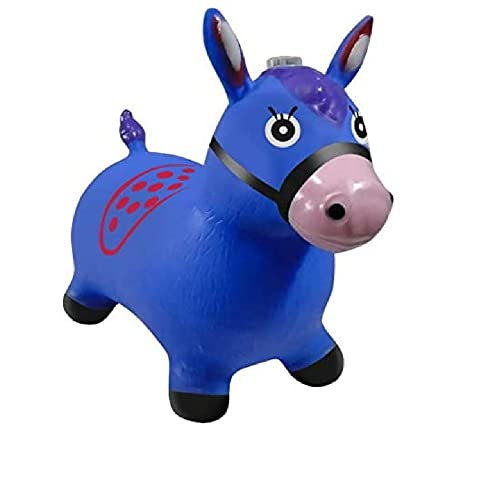 Cavalinho Upa Upa Grande Pula Pula Musical Borracha Resistente Inflável AZUL