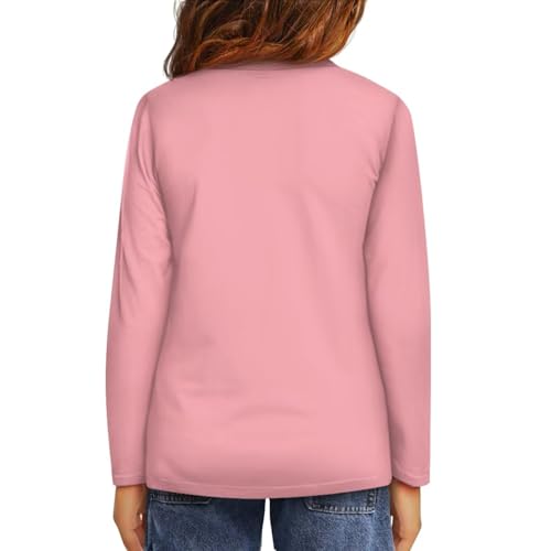 Image of Girls Long Sleeve T Shirt Cute Cartoon Crewneck Shirt for Kids 3-16Y Fall Winter Clothes