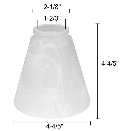 Image of Pack of 4 Alabaster Transitional Style Shade, Transitional Style Replacement Glass Shade, XIDING Ceiling Fans Glass Shade, with Standard 2-1 /8 inch Fitter Size, 4-4 /5 inch high, 4-4 /5 inch Diameter