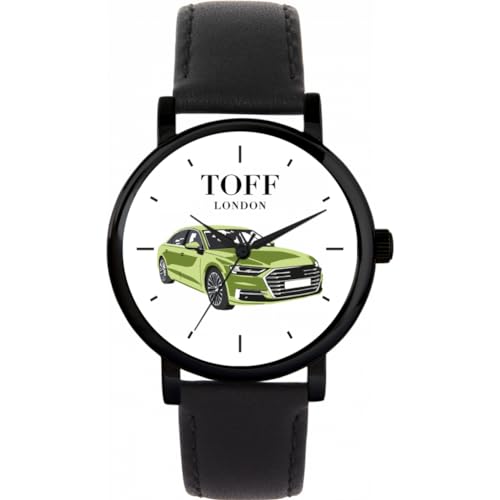 Reloj de regalo Toff London Green Executive Saloon Car con estuche original para mujeres con estilo