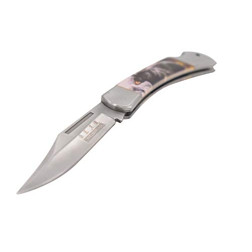 Wild Turkey Handmade Every Day Carry Bear Design Handle Lock-Back Folding Knife - Beautiful Limited Edition Collectors Item