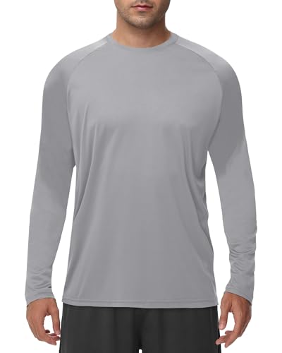 Image of Long Sleeve Shirts for Men - Quick Dry Moisture Wicking UV UPF Sun Protection T-Shirts for Fishing Workout Swim