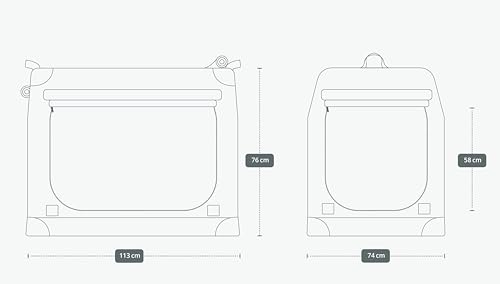 TrendPet TPX-Pro - Leichte, Faltbare Hundebox mit Aluminium Rahmen (grau, L 110 x B 70 x H 75 cm)