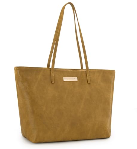 Image of Montana West Medium Tote Bags for Women Shoulder Handbag with Zipper Lightweight Everyday Purse for Work, Travel, or Shopping