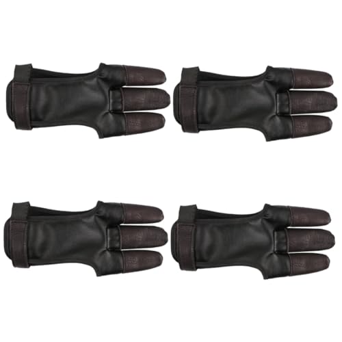 BESPORTBLE 4pcs Archery Finger Tabs Finger Sleeves Protectors Youth Archery Glove Wear-Resistant Professional